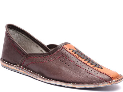Paduki Ethnic Footwear Mojaris For Men(Brown)