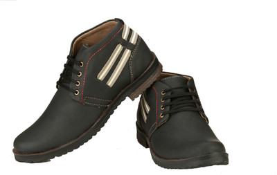 

Zebra Men's Faux Leather Casual Shoes For Men(Black
