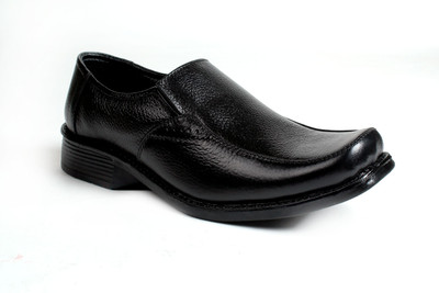 

Dolphin Miles genuine leather derby Slip On Shoes For Men(Black)