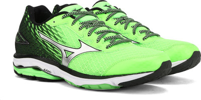 

Mizuno R605B53 WAVE RIDER 19 Running Shoes For Men(Green, Green gecko/silver/black