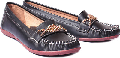 

Bare Soles Bare Soles Gold Buckle Loafers For Women(Black)