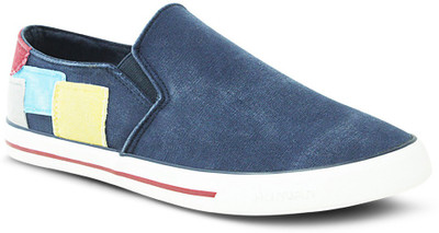 

Get Glamr Casual Slip Ons Canvas Shoes For Men(Blue)