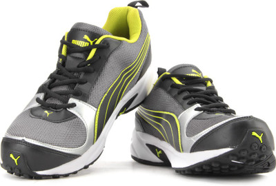 Puma Agility DP Men Running Shoes For Men(Grey, Green), Blk-stgray-limepunch-silver
