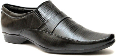 

Guava Textured Formal Shoe - Black Slip On For Men(Black, 01;black