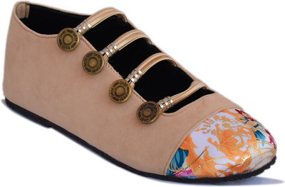 

Myra Brown Printed Bellies For Women(Multicolor, Brown floral print