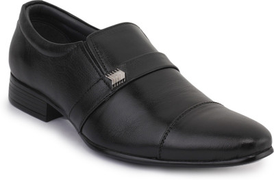 

Metrogue Genuine Leather with Leather Lining Dress Shoes Slip On For Men(Black, Black
