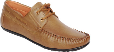 

AK traders I shoes Beige color laced shoes Loafers For Men(Brown