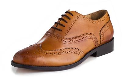 Walker Styleways Classic Tan Leather Brogue Lace Up Shoes