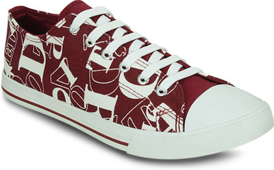 

Get Glamr PRINTED LACE UPS Canvas Shoes For Men(Red)