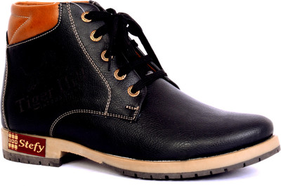 

Sam Stefy Black Boots For Men(Black)