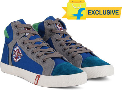 

Lee Cooper Men Mid Ankle Canvas Sneakers For Men(Blue, Sky blue