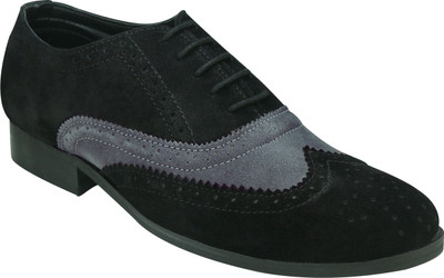 

Entice BLACK GREY OXFORDS Corporate Casuals For Men(Black)