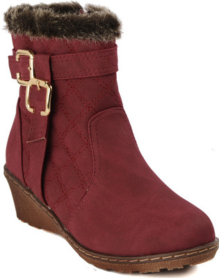 

Flat n Heels Boots For Women(Maroon)