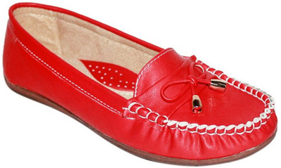 

Promenade Lacetto Red Loafers For Women(Red)