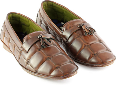 

DeVEE Goose Crystal Brian Brown Loafers For Men(Brown