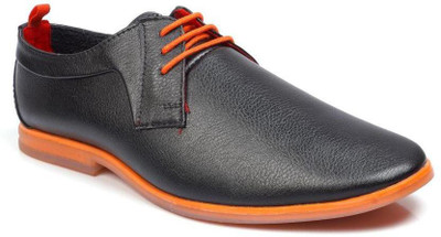 

Vebero Corporate Casual Lace Up For Men(Black, Orange)