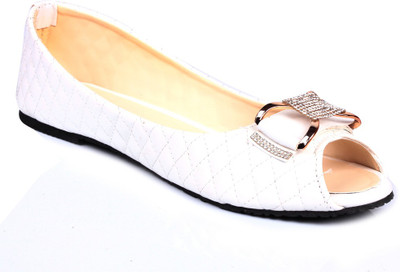

Bare Soles White Buckle Belly Bellies For Women(White