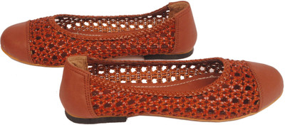

Goyal Shoe Land Brown Leather Net Bellies For Women(Brown
