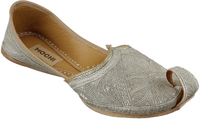 

Mochi Ethnic Mojaris For Men(Grey, 15;gold