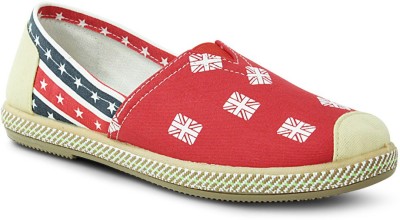 

Get Glamr Stylish Slip Ons Canvas Shoes For Women(Red