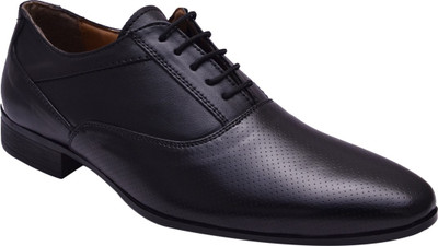 

Hirel's Black Oxford Lace Up Shoes For Men(Black