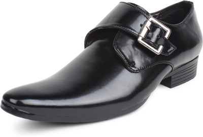 

BUWCH Men Formal Black Monk Shoe Monk Strap For Men(Black)