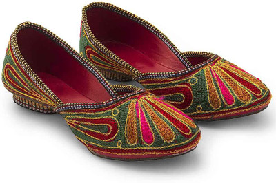 

Great Art Mojaris For Women(Green, Green-pink