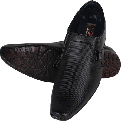 

Nexq Black Slip On Shoes For Men(Black)