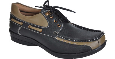 

Azzaro Black Woody Boat Shoes For Men(Black