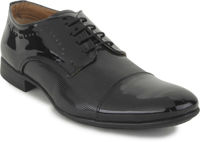 

Metrogue Shining Patent Based Party Wear Shoe Lace Up For Men(Black, Black