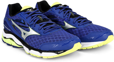 

Mizuno Wave Inspire 12 Running Shoes For Men(Blue, Surf the web::silver::safety yellow
