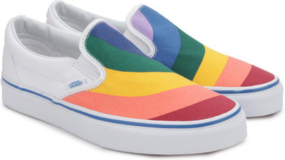 

Vans CLASSIC SLIP-ON Loafers For Men(Multicolor, (rainbow) true white