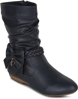 

Get Glamr Nae Nae Zipper Boots For Women(Blue)
