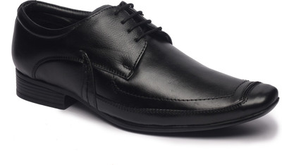 

Feather Leather Genuine Black Lace Up Shoes For Men(Black