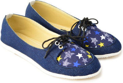 

Myra Printed Denim Casual Shoes For Women(Blue