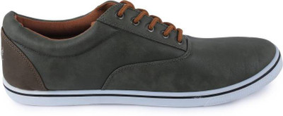 

Flying Machine Synthetic Leather Sneakers For Men(Grey, Forest night