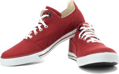 

Puma Limnos III Canvas Shoes For Men(White, Red, 05;biking red