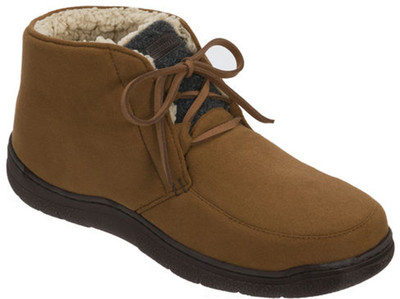 

Dearfoams Dearfoams Microsuede Lace-Tie Boot Slipper Beige Boots For Men(Beige