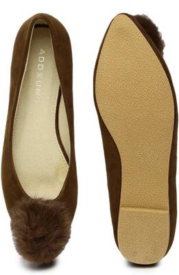 Addons Addons Pom-Pom Suede Ballerinas Bellies