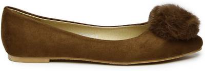 Addons Addons Pom-Pom Suede Ballerinas Bellies