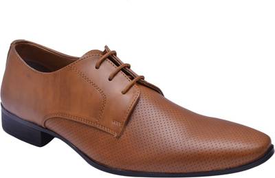 Hirel's Black Office Wear Derby Lace Up Shoes