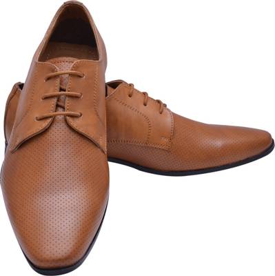Hirel's Black Office Wear Derby Lace Up Shoes