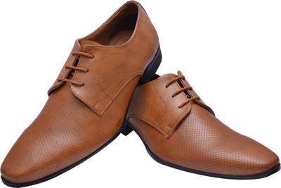 Hirel's Black Office Wear Derby Lace Up Shoes