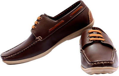 

Sam Stefy Synthetic Leather Sneakers For Men(Brown)