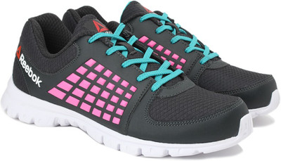 

REEBOK ELECTRIFY SPEED Running Shoes For Women(Black, Gravel/pink/teal/white