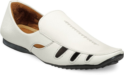 

Shoe Island Modish White Slip-On Formal Sandals Casuals For Men(White