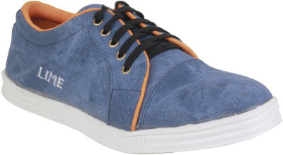 

Lime Canvas Shoes For Men(Blue)