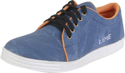 

Lime Canvas Shoes For Men(Blue)