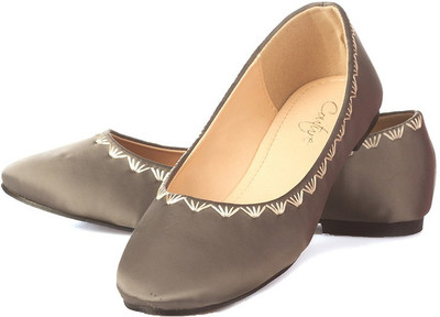 

Vero Couture Ashen Embroidered Bellies For Women(Grey