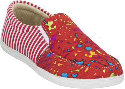 

Advin England Red Printed Canvas Shoes For Women(Red, White)